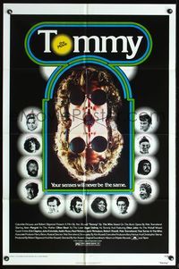 5p882 TOMMY 1sh '75 The Who, Roger Daltrey, rock & roll, cool mirror image!