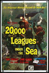 5q006 20,000 LEAGUES UNDER THE SEA 1sh R71 Jules Verne classic, wonderful art of deep sea divers!