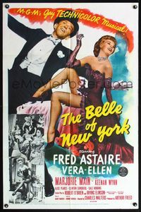 5q064 BELLE OF NEW YORK 1sh '52 great art of Fred Astaire with sexy Vera-Ellen!