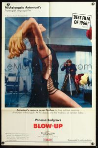 5q101 BLOWUP 1sh '67 Michelangelo Antonioni, David Hemmings shoots sexy model Verushka!