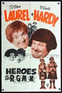 5q111 BONNIE SCOTLAND 1sh R40s Stan Laurel & Oliver Hardy, heroes of the Regiment!