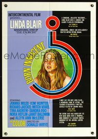 5q120 BORN INNOCENT 1sh '74 artwork of runaway Linda Blair, TV movie!