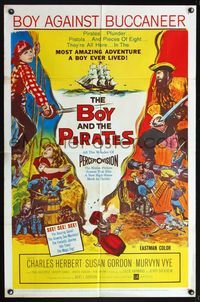 5q138 BOY & THE PIRATES 1sh '60 Charles Herbert, the most amazing adventure a boy ever lived!