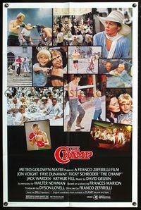 5q169 CHAMP 1sh '79 great image of Jon Voight boxing with little boy, Faye Dunaway!