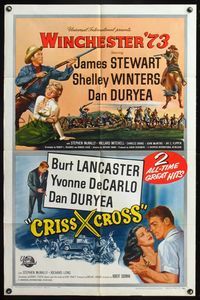 5q188 CRISS CROSS/WINCHESTER '73 1sh '58 film noir & western double bill!