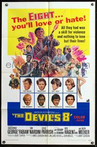 5q201 DEVIL'S EIGHT 1sh '69 Christopher George, Fabian, they had a skill for violence, action art!