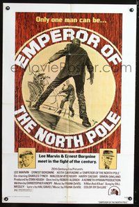 5q227 EMPEROR OF THE NORTH POLE 1sh '73 Lee Marvin, Ernest Borgnine, cool action art!