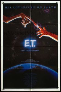 5q222 E.T. THE EXTRA TERRESTRIAL 1sh '82 Steven Spielberg classic, John Alvin art!