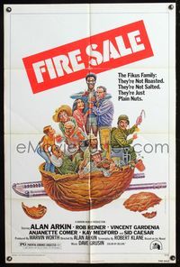 5q246 FIRE SALE 1sh '77 Alan Arkin, Rob Reiner, they're just plain nuts, wacky Bill Elder art!