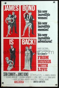 5q273 FROM RUSSIA WITH LOVE style B 1sh '64 Sean Connery is Ian Fleming's James Bond 007!