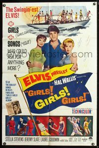 5q287 GIRLS GIRLS GIRLS 1sh '62 swingin' Elvis Presley, Stella Stevens & boat full of sexy girls!