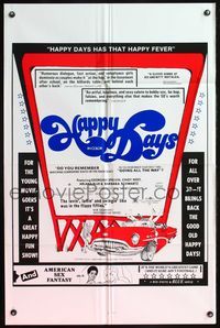 5q024 AMERICAN SEX FANTASY/HAPPY DAYS 1sh '74 Georgina Spelvin, Cindy West, wacky drive-in sex art!