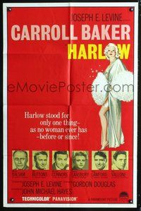 5q299 HARLOW 1sh '65 sexy Carroll Baker in the title role!