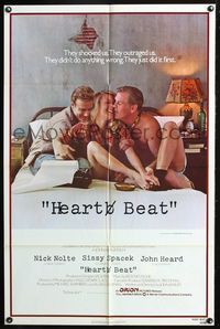 5q303 HEART BEAT int'l 1sh '80 Nick Nolte, Sissy Spacek, & John Heard in bed together!