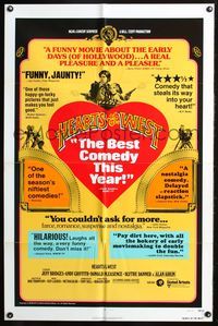 5q305 HEARTS OF THE WEST style B reviews 1sh '75 Hollywood cowboy Jeff Bridges!
