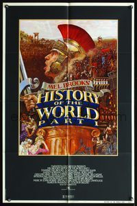 5q318 HISTORY OF THE WORLD PART I 1sh '81 artwork of Roman soldier Mel Brooks by John Alvin!