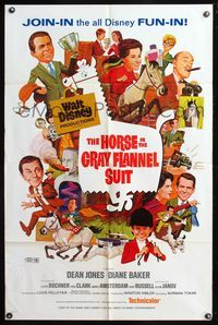 5q332 HORSE IN THE GRAY FLANNEL SUIT 1sh '69 Walt Disney, Dean Jones, wacky artwork of cast!