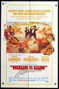 5q346 HOUR OF THE GUN 1sh '67 James Garner as Wyatt Earp, John Sturges, was he a hero or killer?
