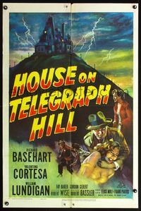 5q349 HOUSE ON TELEGRAPH HILL 1sh '51 Richard Basehart, Valentine Cortesa, directed by Robert Wise!