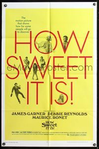 5q351 HOW SWEET IT IS 1sh '68 Jerry Paris, James Garner, Debbie Reynolds, Maurice Ronet!