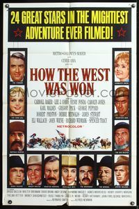 5q352 HOW THE WEST WAS WON 1sh '64 John Ford epic, Debbie Reynolds, Gregory Peck & all-star cast!