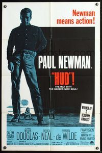 5q368 HUD 1sh R67 Paul Newman means action, Martin Ritt classic!