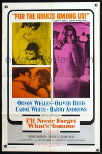 5q389 I'LL NEVER FORGET WHAT'S'ISNAME 1sh '68 Orson Welles, sexy Carol White, Michael Winner!