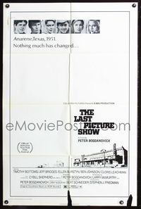 5q488 LAST PICTURE SHOW 1sh '71 Peter Bogdanovich, Jeff Bridges, Ellen Burstyn, Tim Bottoms