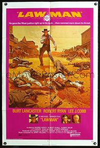 5q497 LAWMAN 1sh '71 Burt Lancaster, Robert Ryan, Lee J. Cobb, directed by Michael Winner!