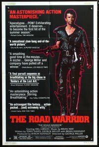 5q548 MAD MAX 2: THE ROAD WARRIOR style B 1sh '81 Mel Gibson returns as Mad Max!