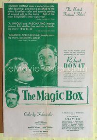 5q553 MAGIC BOX 1sh '52 John Boulting directed, Robert Donat, Margaret Johnston!