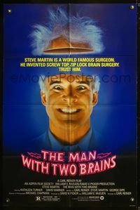 5q581 MAN WITH TWO BRAINS 1sh '83 wacky world famous surgeon Steve Martin performs brain surgery!