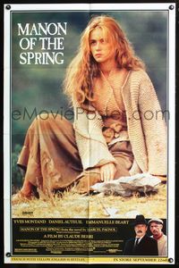 5q585 MANON OF THE SPRING video advance 1sh '87 directed by Claude Berri, Yves Montand, Beart!