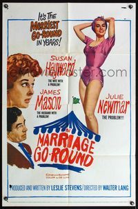5q596 MARRIAGE-GO-ROUND 1sh '60 Julie Newmar wants to borrow Susan Hayward's husband James Mason!