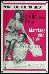5q594 MARRIAGE ITALIAN STYLE 1sh '65 Matrimonio all'Italiana, Sophia Loren, Mastroianni, de Sica!