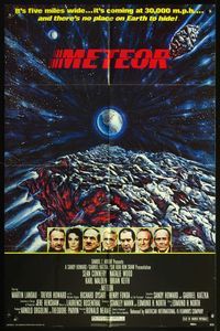 5q613 METEOR 1sh '79 Sean Connery, Natalie Wood, cool sci-fi artwork by T. Beaurais!