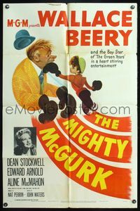 5q617 MIGHTY McGURK 1sh '46 great artwork of boxing Wallace Beery & Dean Stockwell!