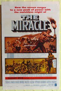 5q620 MIRACLE 1sh '59 directed by Irving Rapper, Roger Moore & sexy Carroll Baker!