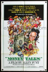 5q627 MONEY TALKS 1sh '72 Allen Funt's Candid Camera, what people will do for it!