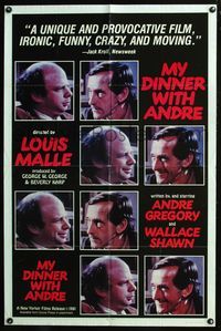 5q643 MY DINNER WITH ANDRE 1sh '81 Wallace Shawn, Andre Gregory, Louis Malle!
