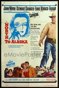 5q665 NORTH TO ALASKA 1sh '60 John Wayne & sexy Capucine in a fun-filled adventure in the Yukon!