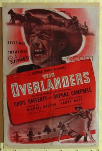 5q690 OVERLANDERS 1sh '47 Australian, Chips Rafferty, exciting, thrilling, different!
