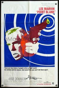 5q706 POINT BLANK 1sh '67 Lee Marvin, Angie Dickinson, film noir, really cool art!