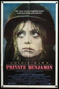 5q712 PRIVATE BENJAMIN 1sh '81 funny image of depressed military Goldie Hawn!