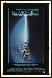 5q724 RETURN OF THE JEDI lightsaber style 1sh '83 George Lucas classic, Mark Hamill, Harrison Ford!