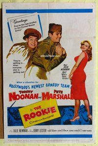 5q731 ROOKIE 1sh '59 soldiers Tommy Noonan & Pete Marshall, super sexy Julie Newmar!