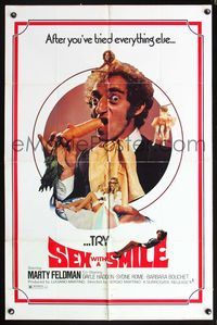 5q760 SEX WITH A SMILE 1sh '76 40 gradi all'ombra del lenzuolo, wacky Marty Feldman, Italian!