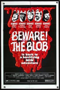 5q787 SON OF BLOB 1sh '72 it's loose again eating everyone, wacky horror sequel, Beware The Blob!