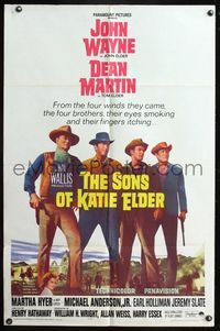 5q789 SONS OF KATIE ELDER 1sh '65 Martha Hyer, great line up of John Wayne, Dean Martin!