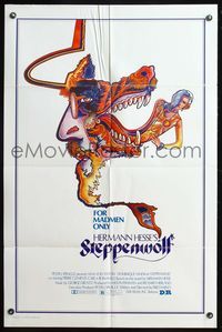 5q816 STEPPENWOLF 1sh '74 Max Von Sydow, for madmen only, really cool psychedelic artwork!